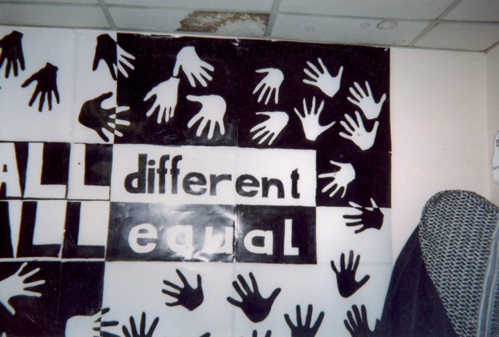 Photo: all different all equal, youth art piece on display at Hi Rez Youth Centre (2014) copyright Hi Rez Youth Centre.
